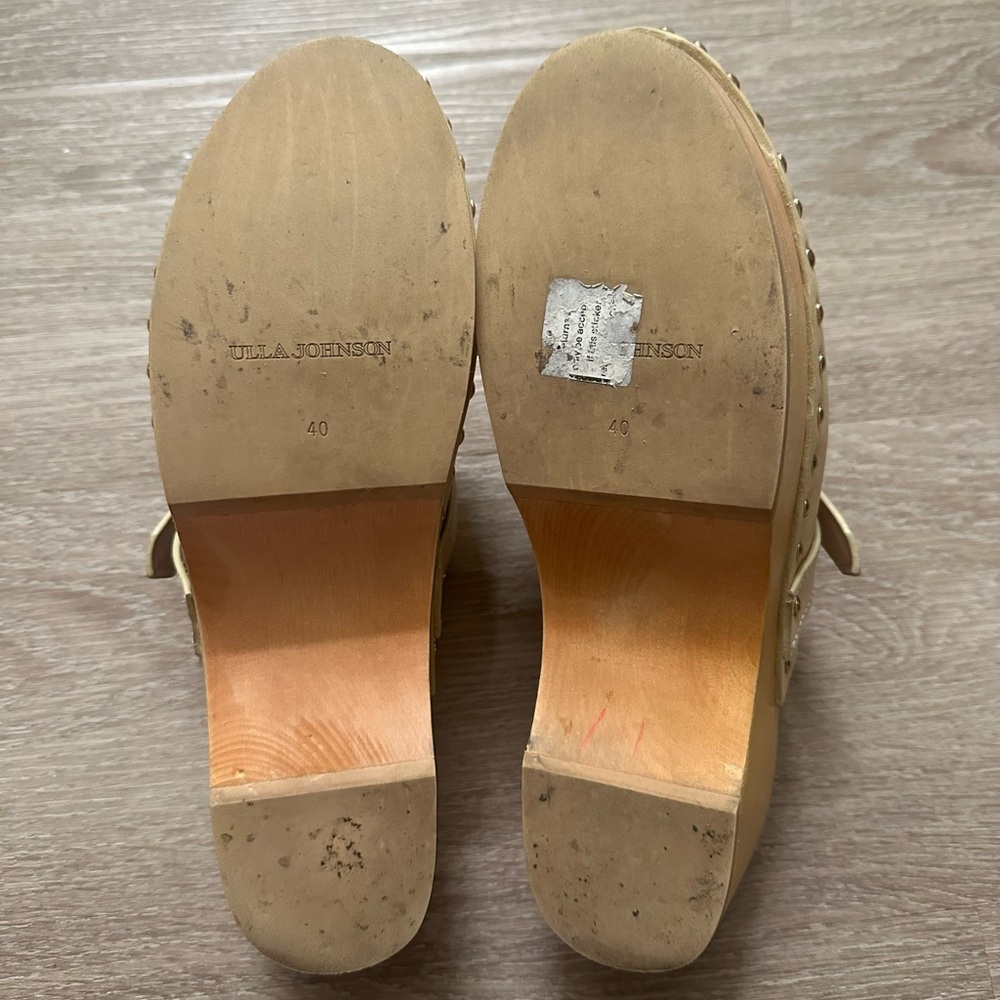 Ulla Johnson Cream Leather Clogs - Picture 6 of 7